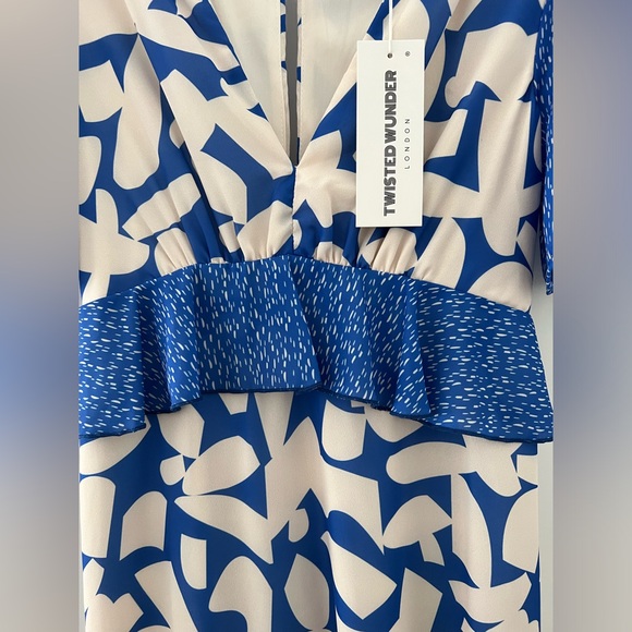 NWT Twisted Wunder abstract blue floral maxi dress - Picture 5 of 8